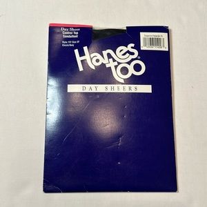 Hanes Too Day Sheer Control Top Sandalfoot Size EF Classic Navy Vintage